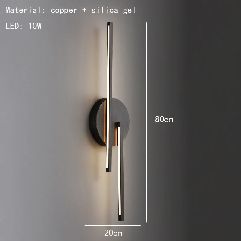 Minimalistische LED-Wandleuchte aus Messing für Restaurant