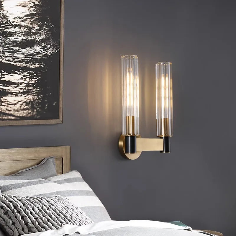 Applique murale italienne de luxe en cristal de cuivre - vue 3 sur 8