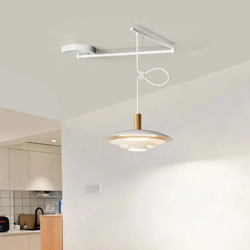 Suspension à culbuteur Table à manger Suspension bras oscillant plafonniers suspendus cuisine île barre E27 Illuminaire