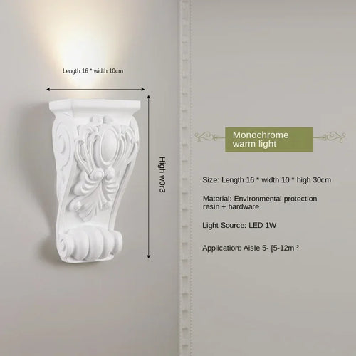 Dekorative LED-Wandleuchte aus Engelharzskulptur - vue 11 sur 19