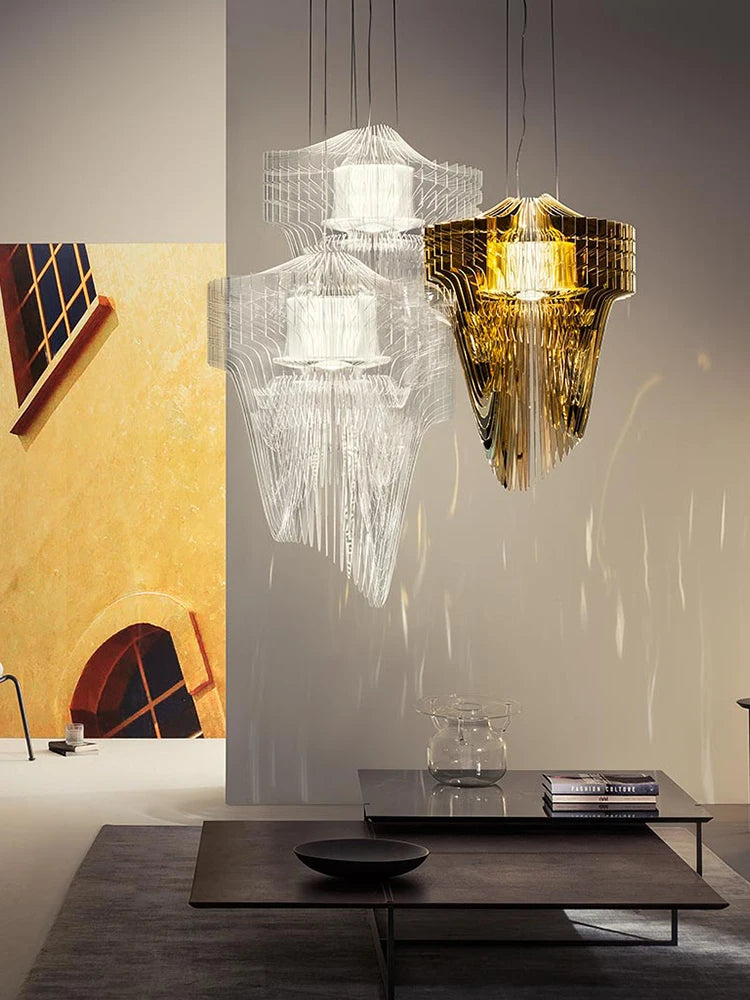 lustre design italien créatif modèle villa art acrylique