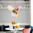 Postmoderne Pendelleuchte aus buntem Glas für Wohnzimmer, Schlafzimmer, Esszimmer, E27, LED