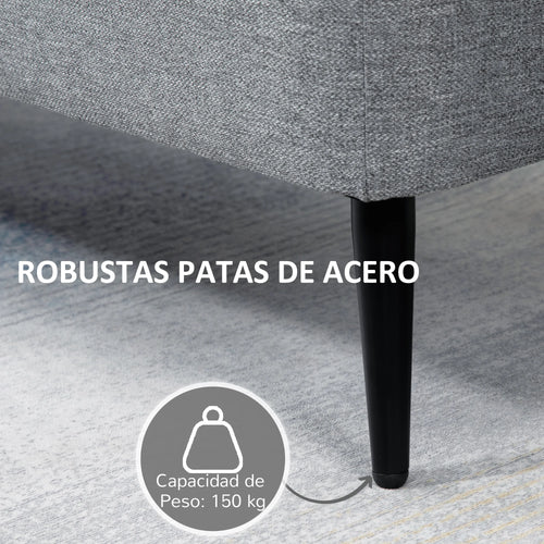 HOMCOM storage bench upholstered in linen with flip cover 101x38,5x44,5 cm - vue 6 sur 6