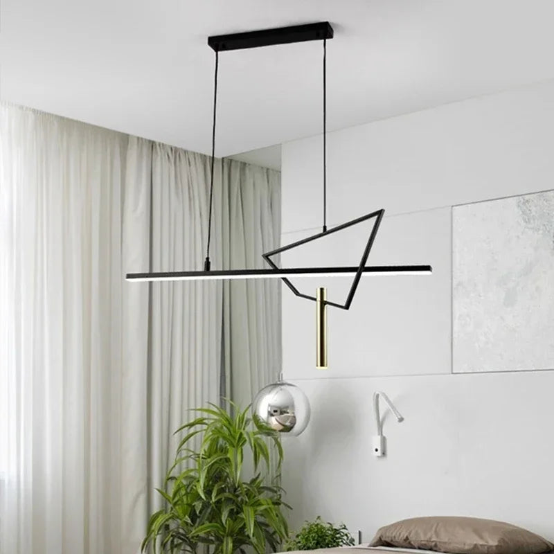 Suspension géométrique en led pour intérieur moderne et élégant