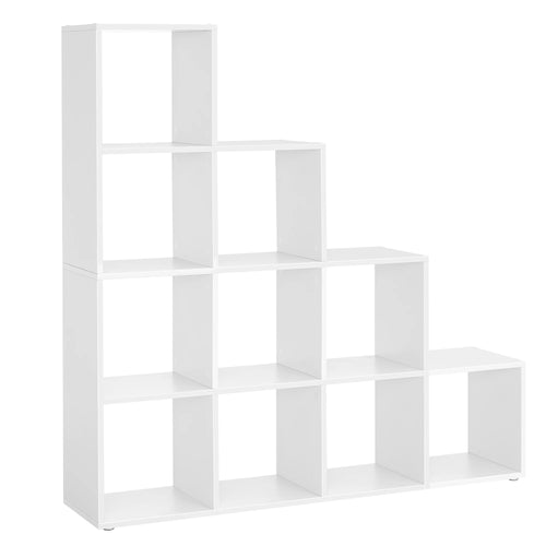 VASAGLE 10-Cube Bookcase, Bookshelf with Open Compartments, Storage Organiser for Decorations, Photos, Plants - vue 7 sur 8