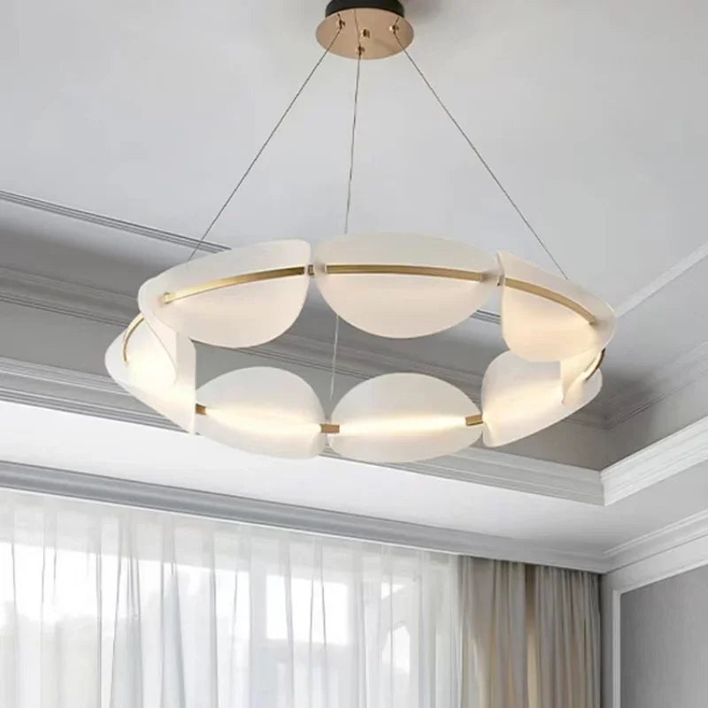 Lustres LED modernes Suspension en acrylique pour salon lustre en Bronze éclairage de chambre lampes suspendues Luminaire d'intérieur - vue 4 sur 8