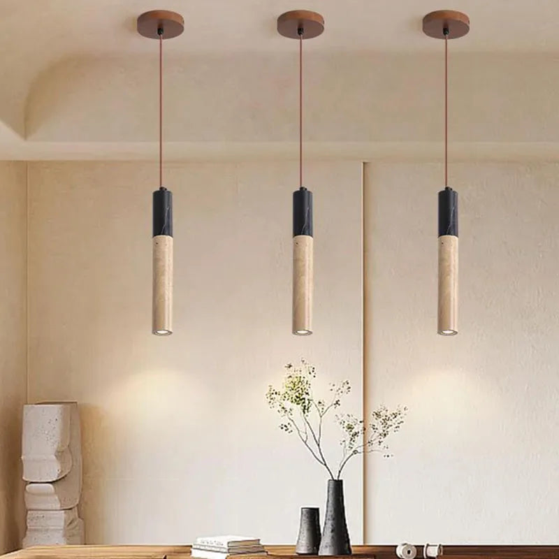 suspension restaurant en marbre naturel avec cordon réglable - vue 3 sur 12