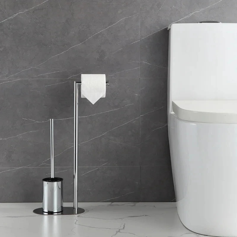 brosse de toilette en acier inoxydable avec support amovible - vue 5 sur 6