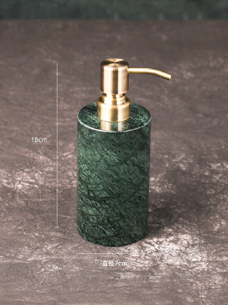 ensemble d'accessoires en marbre pour salle de bain organisé - vue 10 sur 21