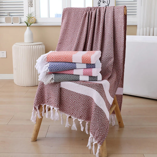 serviette de plage turque coton motifs ethniques polyvalente - vue 4 sur 7