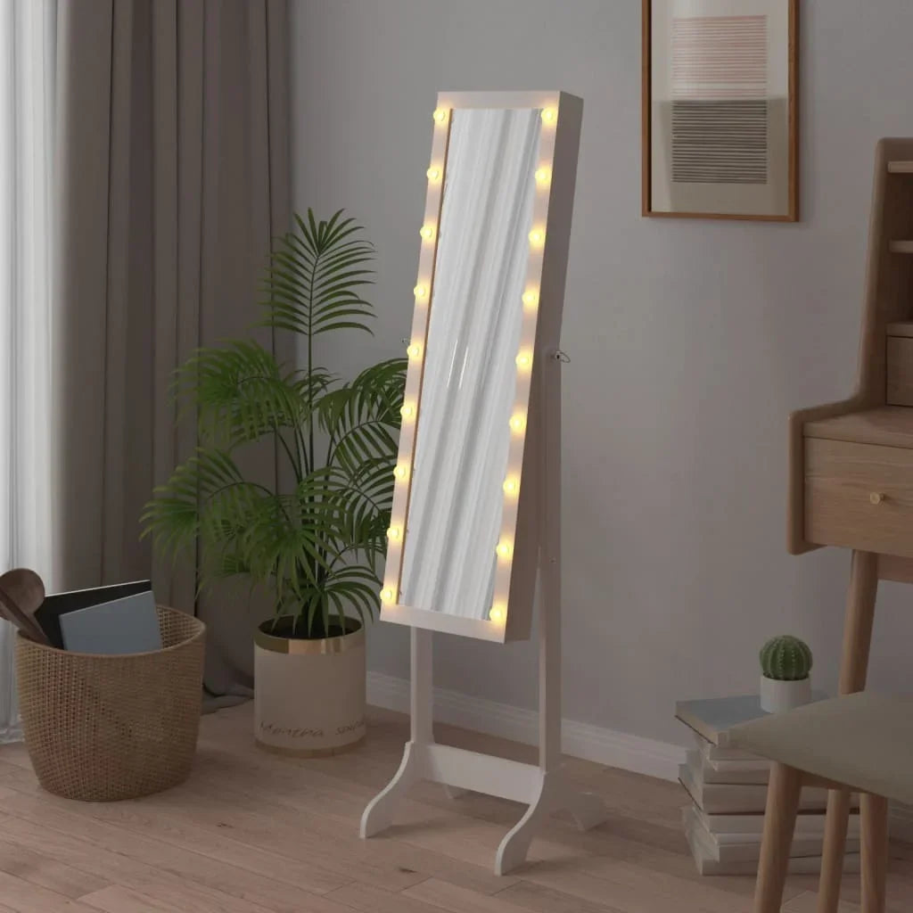 White floor mirror with white LED 34x37x146 cm, home decoration wall Deco living room decoration - vue 3 sur 7