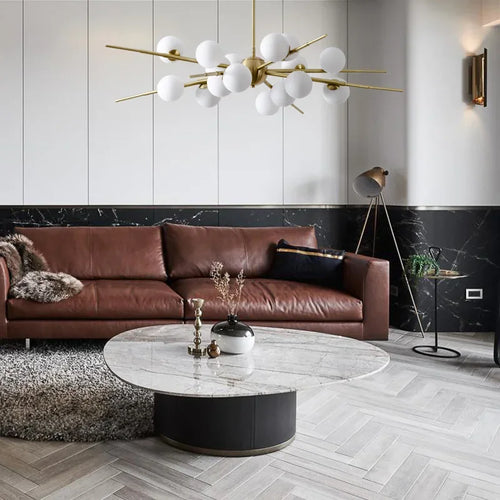 lustre led verre suspension or maison luminaire