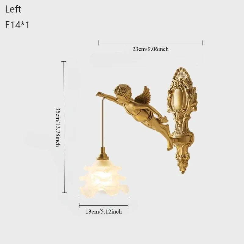 applique murale en cristal angelique style vintage en cuivre - vue 10 sur 10