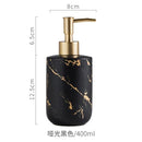 Black Marbled Bathroom Accessories Set, Ceramic Soap Dispenser, Toothbrush Holder, Box, Decoration