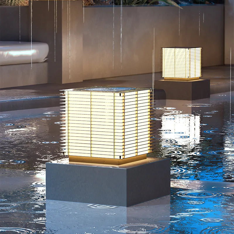 lampe de pelouse solaire moderne pour éclairage extérieur - vue 5 sur 12
