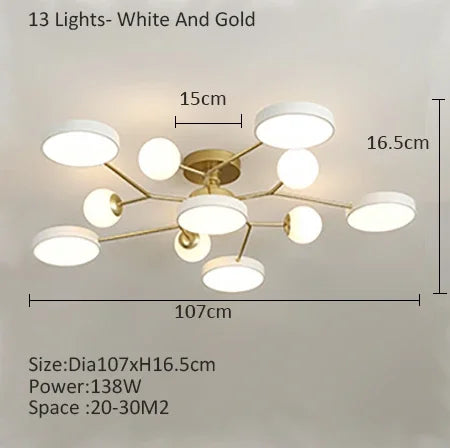 lustre led créatif pour éclairage intérieur moderne - vue 18 sur 18