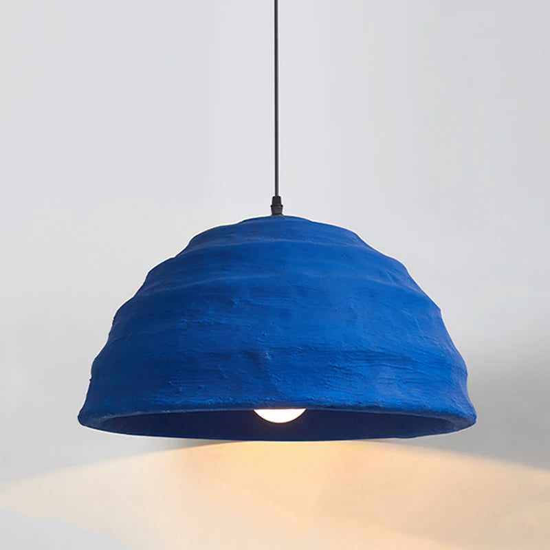Klein bleu Suspension bol 49 CM Table à manger enfants chambre chevet Suspension Wabi Sabi maison séjour Suspension éclairage