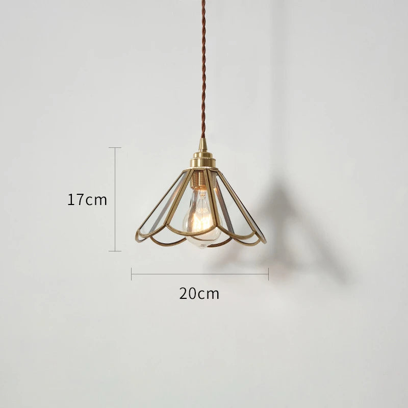 Nordische LED-Pendelleuchte aus Glas und goldenem Körper - vue 3 sur 20
