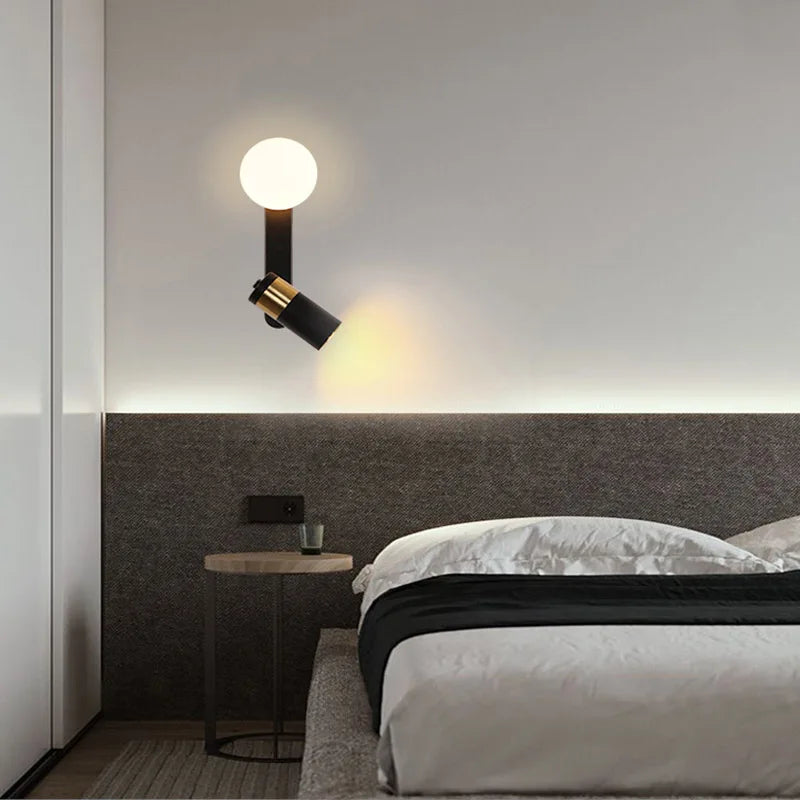 Moderne nordische LED-Wandleuchte mit drehbarem Design - vue 6 sur 7