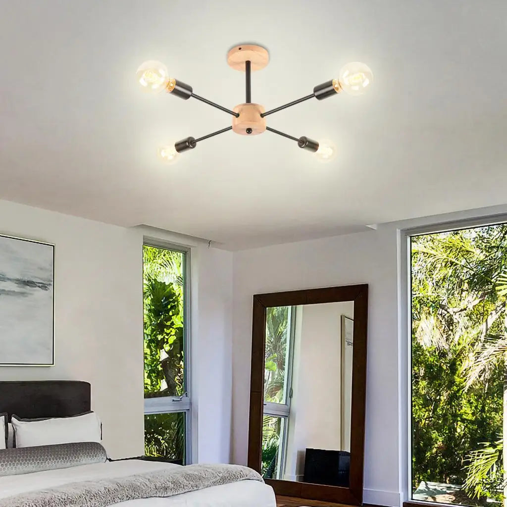 lustre moderne en forme d'araignée avec 4 prises d'éclairage - vue 7 sur 7
