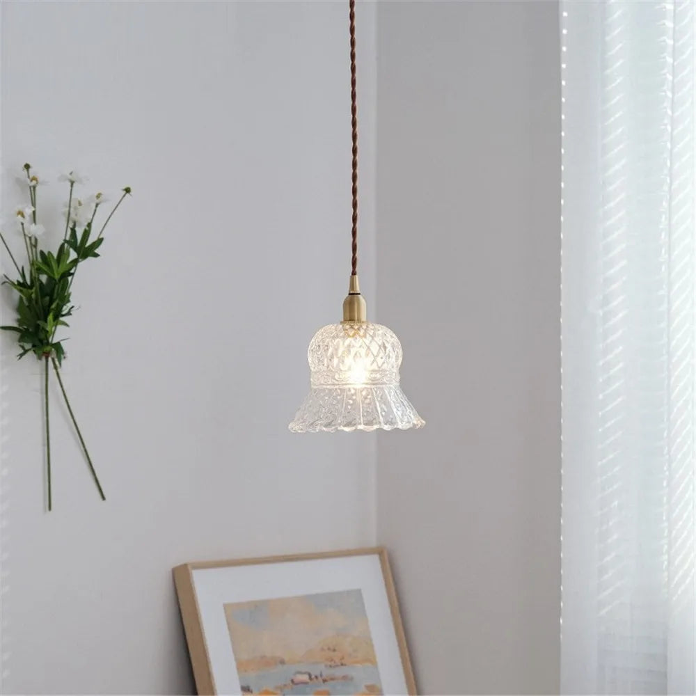 Vintage Kronleuchter aus Glas und Messing für die Innendekoration - vue 4 sur 8