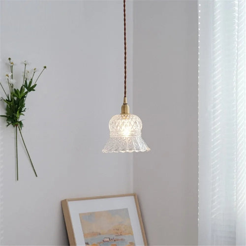 Vintage Kronleuchter aus Glas und Messing für die Innendekoration - vue 5 sur 8