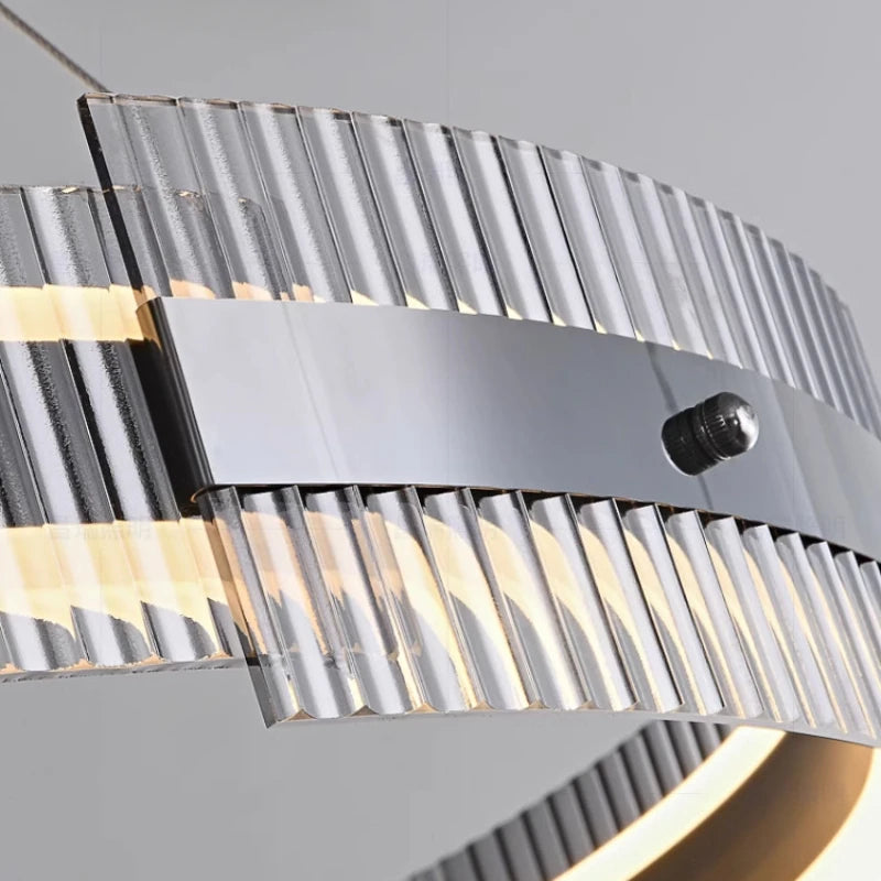 lustre minimaliste italien de luxe en verre éclairage intérieur à led - vue 7 sur 7