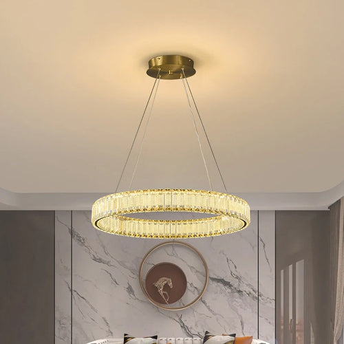 Moderner LED-Kronleuchter aus Kristall im Vintage-Stil für Villen - vue 5 sur 17