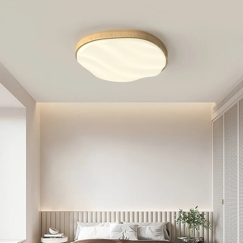 LED-Deckenleuchte im natürlichen Holzstil Warmweiß Vollspektrum - vue 3 sur 10