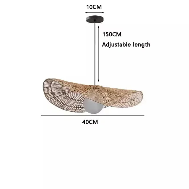 Wabi sabi style pendant light, rattan woven light, dining room home decoration, bedroom living room pendant light