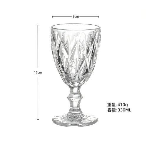 Verre à vin relief épais style rétro européen