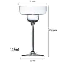 Verre cocktail margarita design élégant pied incliné