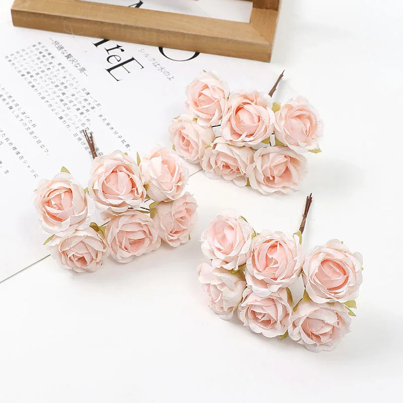 mini bouquet de roses artificielles pour décoration florale - vue 7 sur 15