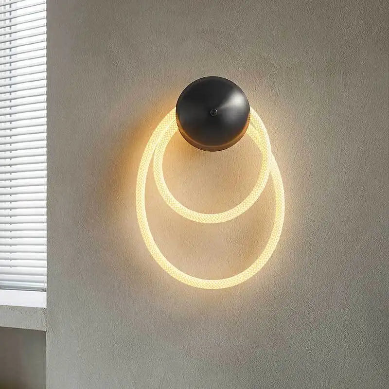 Applique murale led art déco anneau silicone éclairage distinctif 3000k - vue 3 sur 10