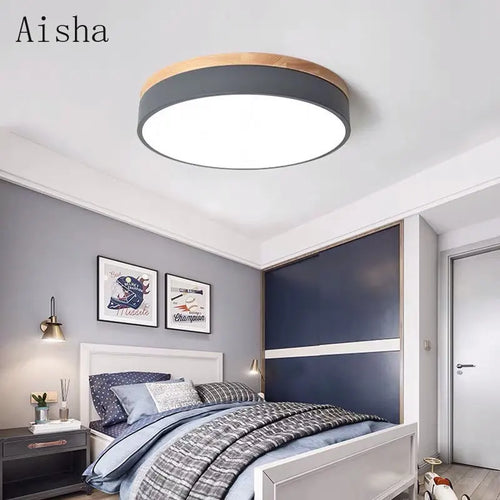 Moderne LED-Deckenleuchte Rund Multicolor Skandinavisch Oberfläche - vue 3 sur 12