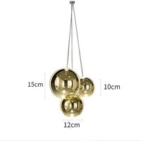 suspension moderne led boule de verre design chrome