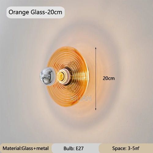 Wandleuchte aus Wellenstruktur-Glas für Flur, Eingang und Treppenhaus