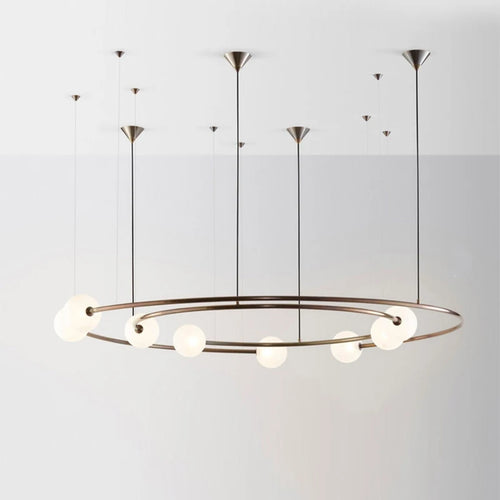 Lustre suspendu en anneau créatif au design nordique moderne