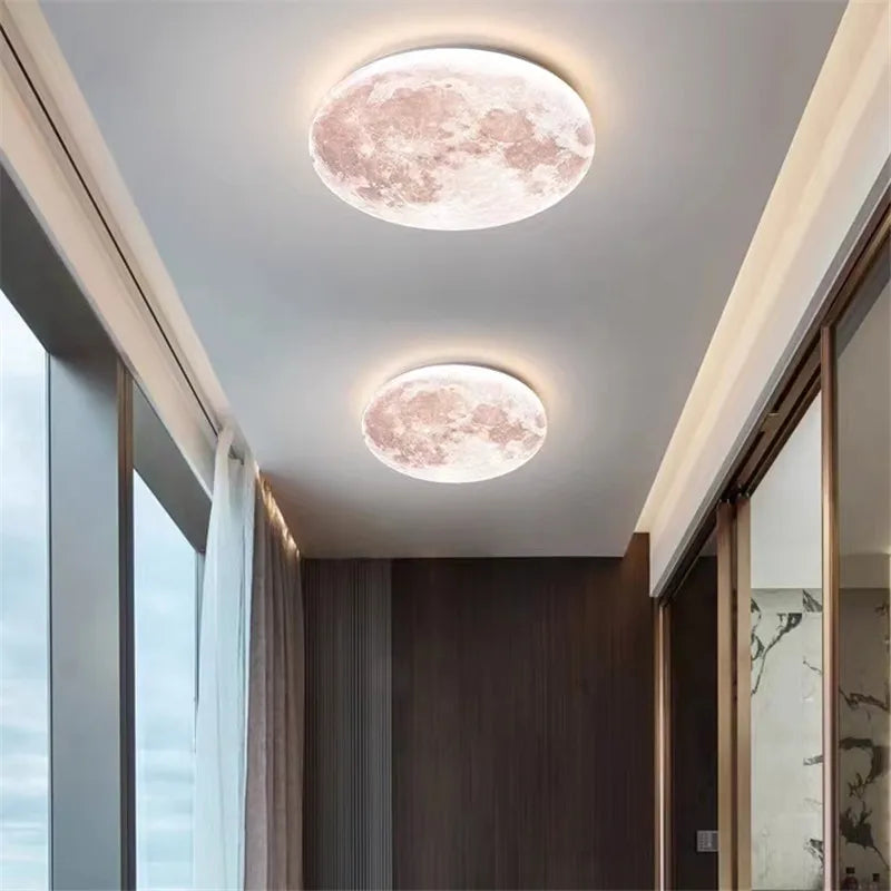 plafonnier lune lampe led éclairage romantique pour balcon et chambre enfant - vue 6 sur 10