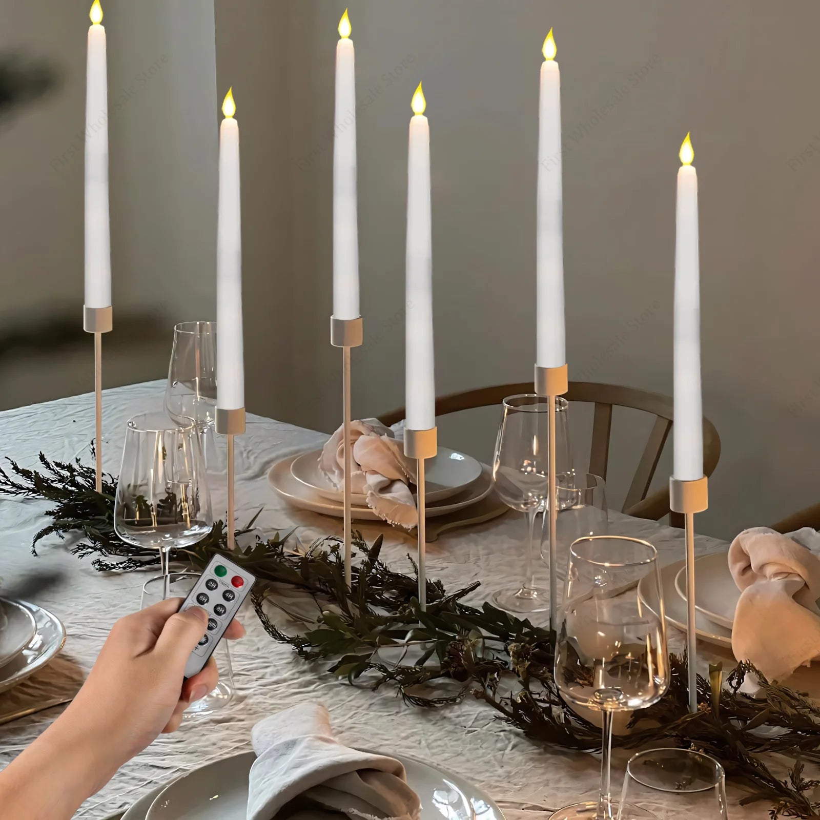lot de 4 à 72 bougies LED scintillantes sans flamme avec télécommande - vue 5 sur 14