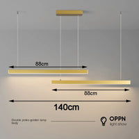 lustre moderne simple avec bande linéaire led pour restaurant