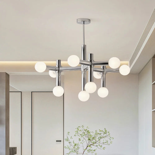 Kronleuchter aus Chrom mit künstlerischem Design für stilvolle Innenbeleuchtung - vue 5 sur 7
