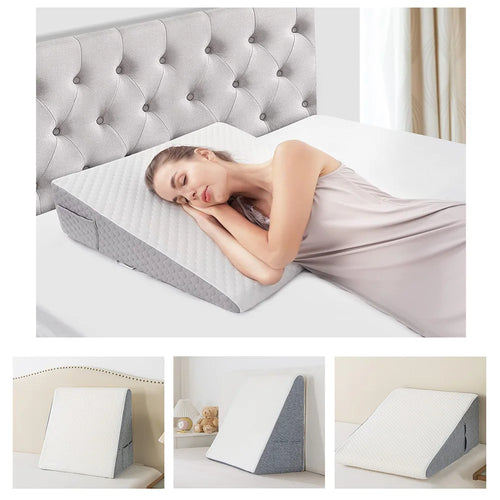 Bed Wedge Pillow for Sleeping, Soft Memory Foam Top, Triangle Pillow Wedge, Body Positioners for Leg Elevation, Snoring Relief - vue 4 sur 7