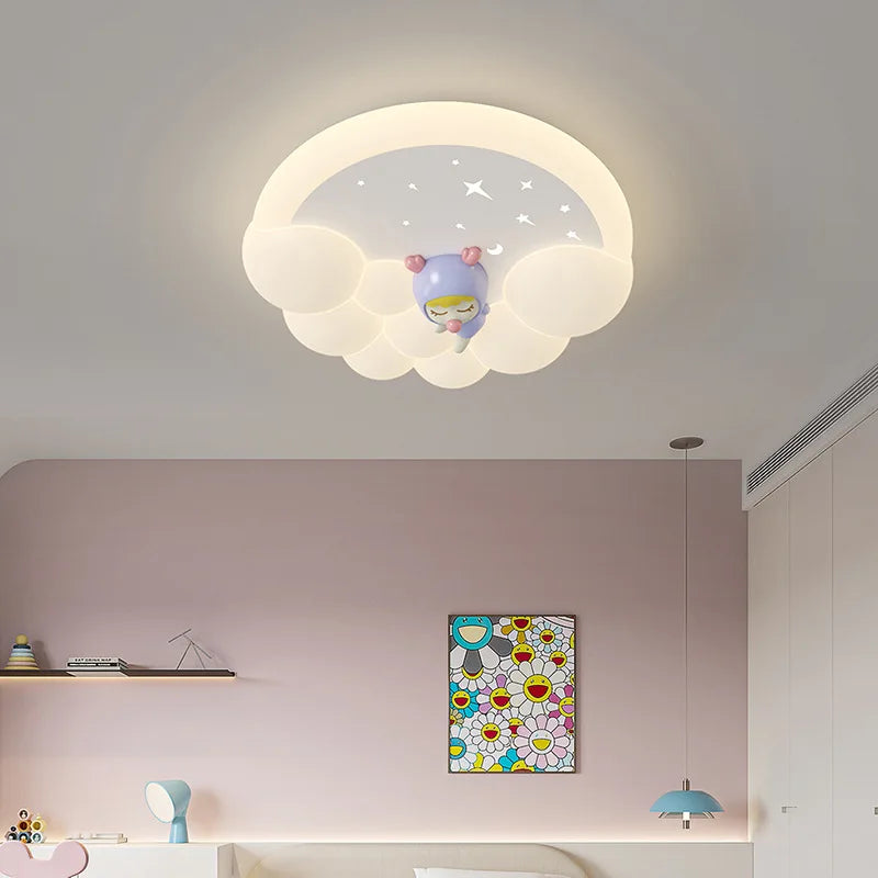 plafonnier led moderne nuages bulles pour chambre enfant - vue 6 sur 10