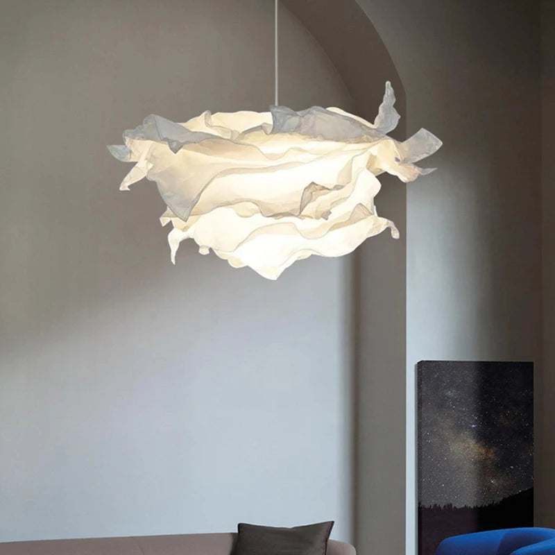 Minimalistischer LED-Papier-Kronleuchter für den Innenbereich DIY - vue 3 sur 12