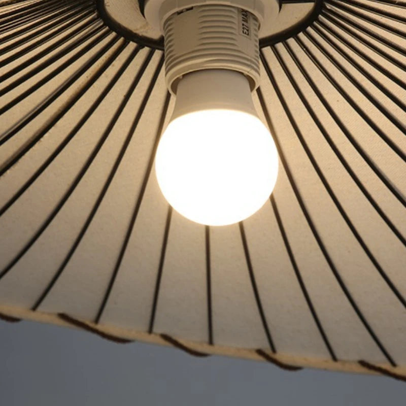 lustre en tissu nordique design chapeau de paille décoratif - vue 7 sur 14