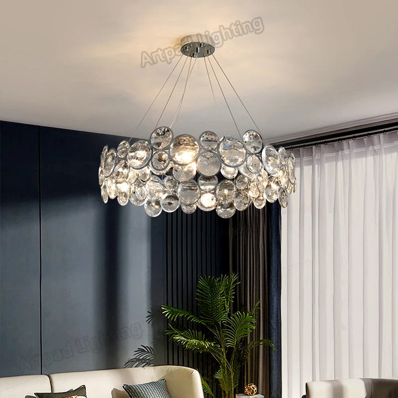 lustre moderne en cristal pour décoration intérieure élégante et romantique - vue 3 sur 6
