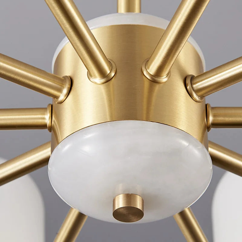 Lustres LED en cuivre complet poste lumineux moderne luxe Foyer chambre étude verre suspension lampe salle à manger hôtel luminaires - vue 11 sur 10