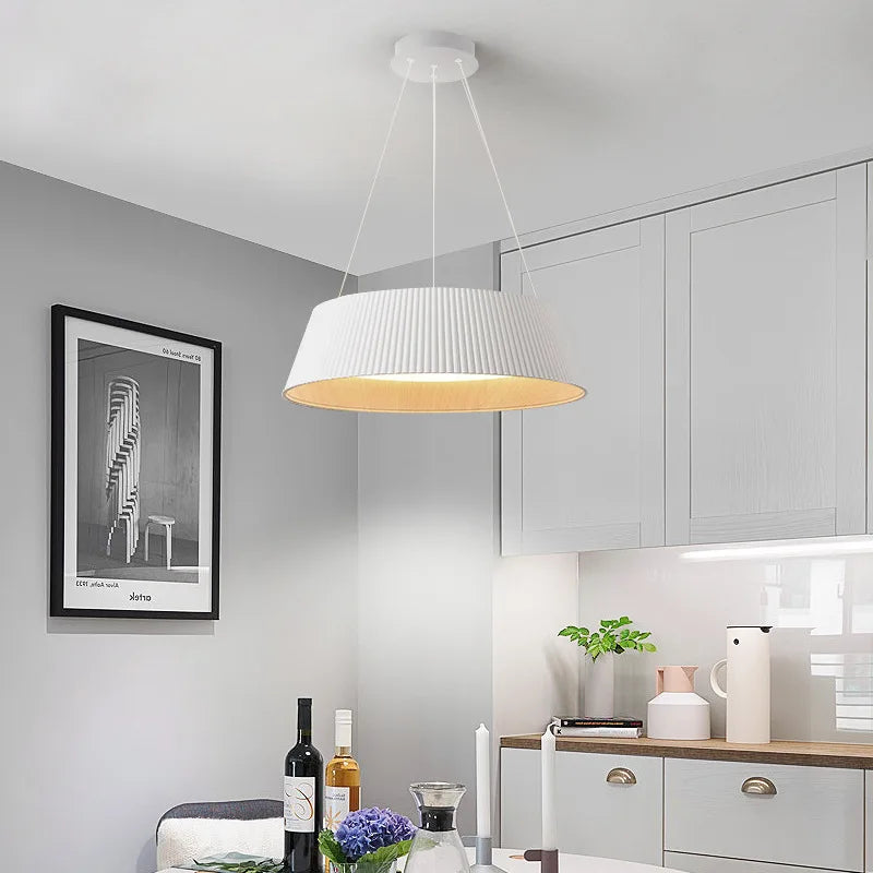 suspension plissée minimaliste en bois pour décoration intérieure