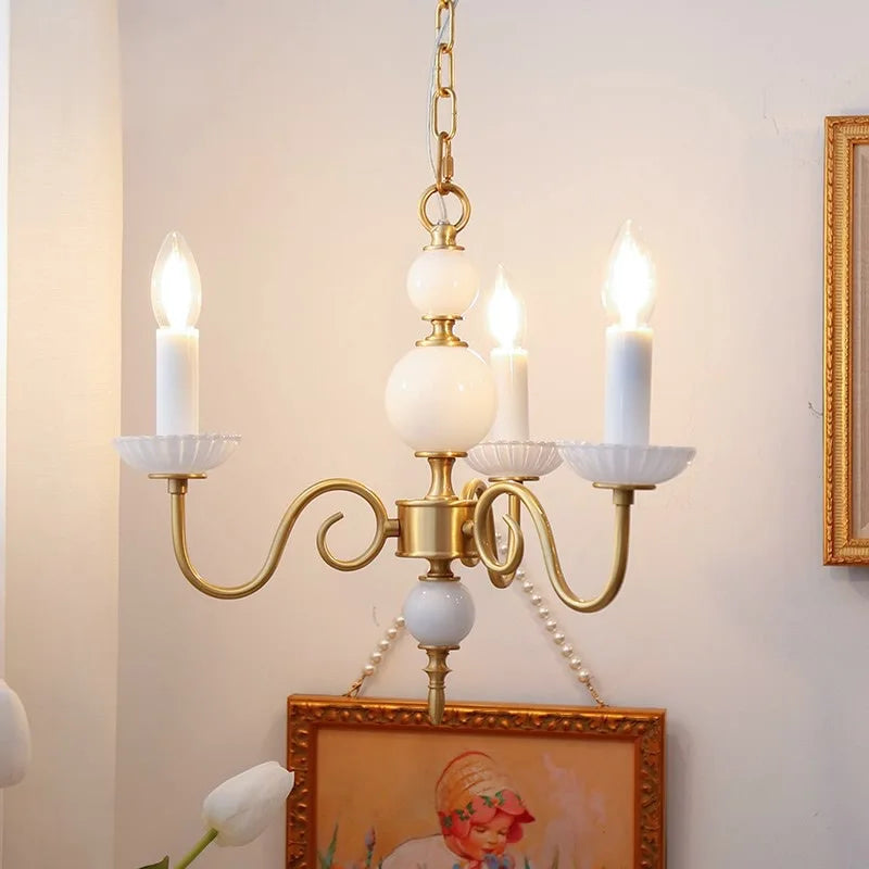 Lustre en cuivre de luxe style vintage pour restaurant et salon